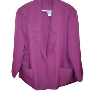 Vintage Nikki blazer size 42 pink, 80s vibe, polyester, pockets on front